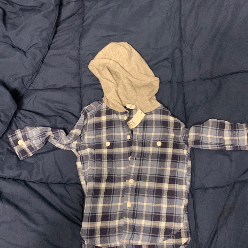 Baby gap hooded flannel - new